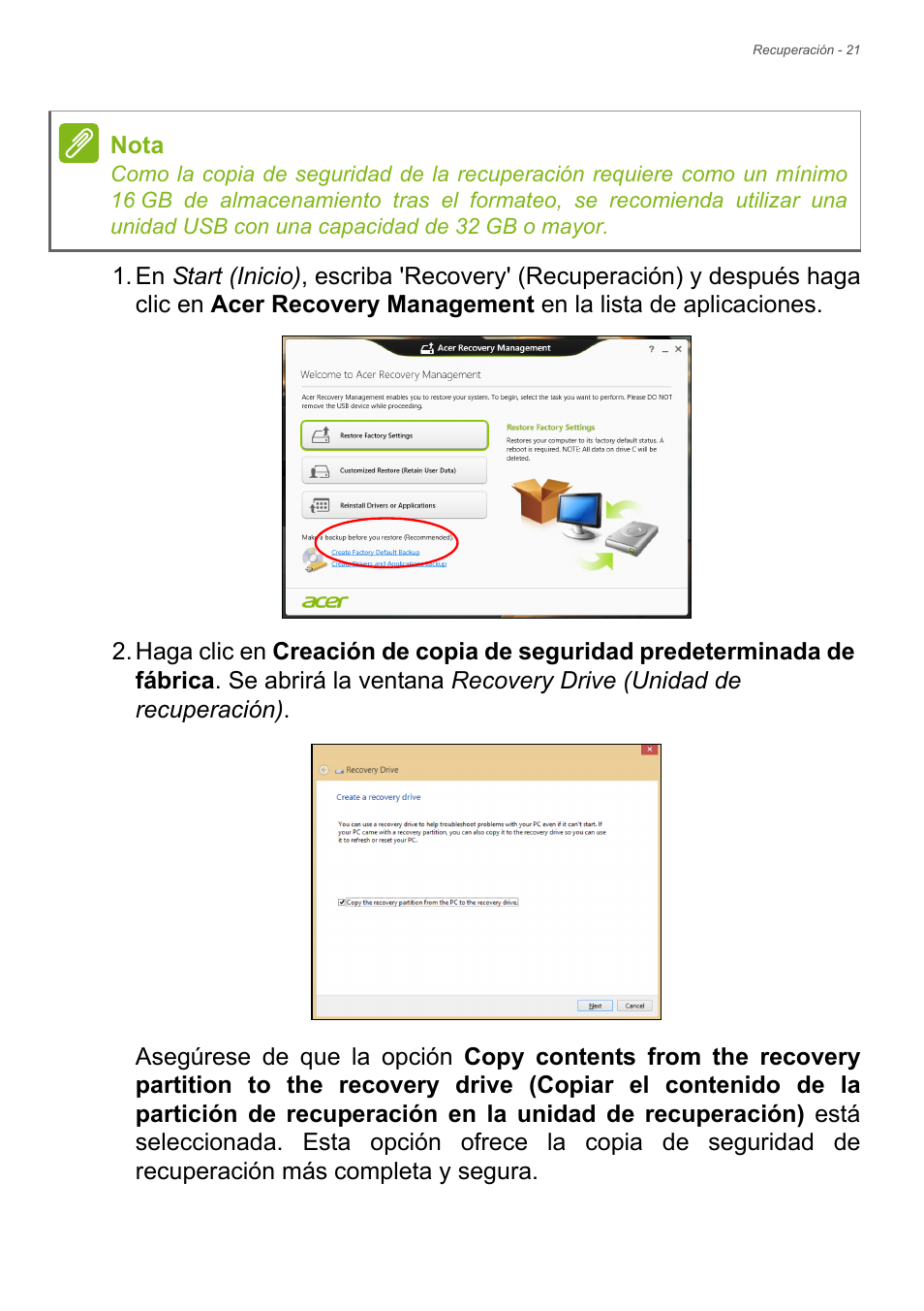 Acer Aspire E1-470PG User Manual | Page 21 / 101