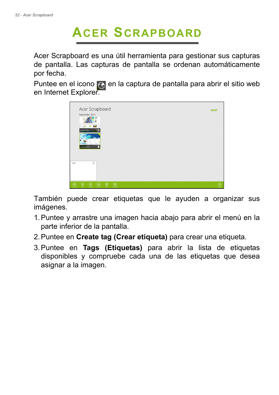 Acer scrapboard, Crapboard | Acer Aspire E1-470PG User Manual | Page 52 / 101