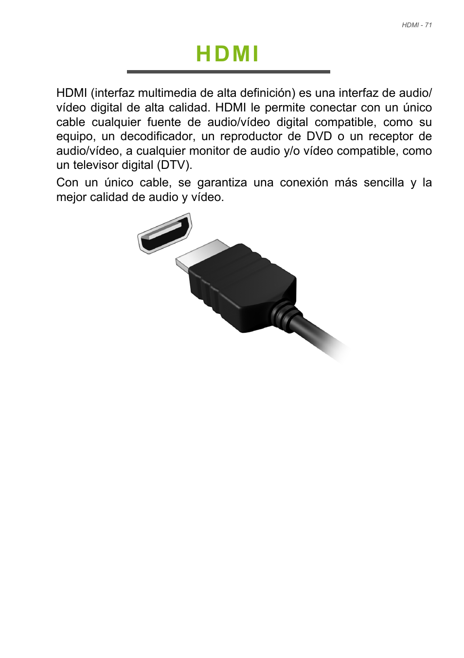 Hdmi | Acer Aspire E1-470PG User Manual | Page 71 / 101