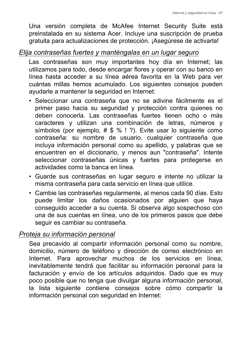 Proteja su información personal | Acer Aspire E1-470PG User Manual | Page 97 / 101
