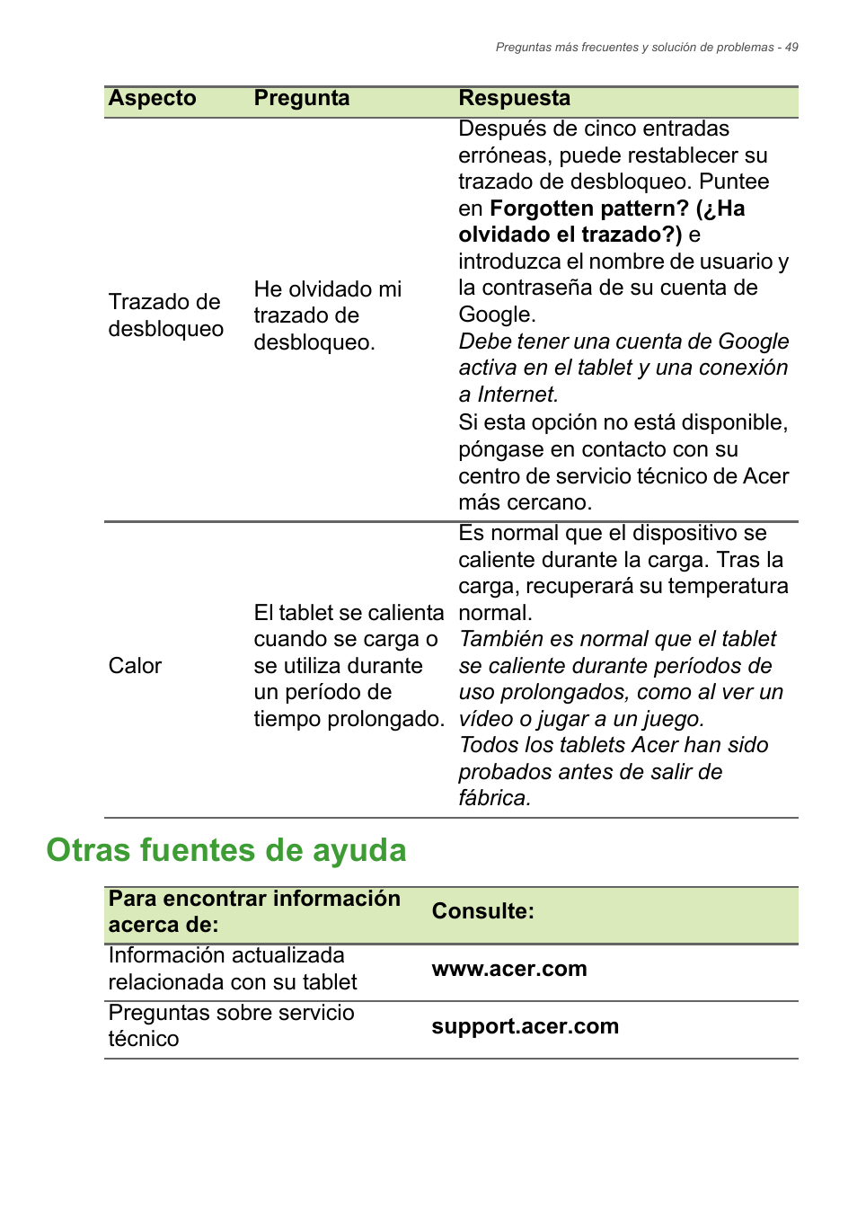 Otras fuentes de ayuda | Acer B1-720 User Manual | Page 49 / 56