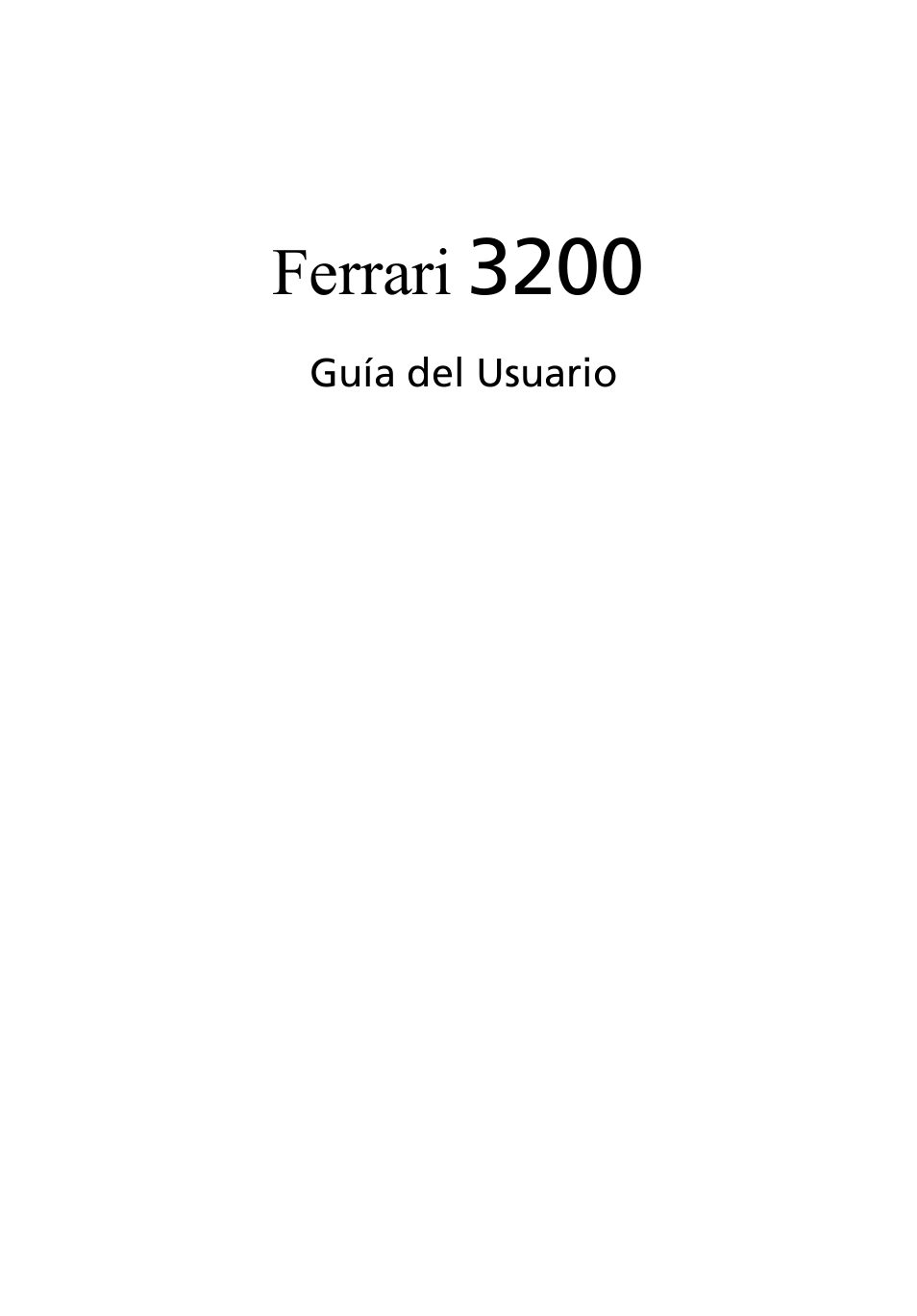 Acer Ferrari 3200 User Manual | 106 pages