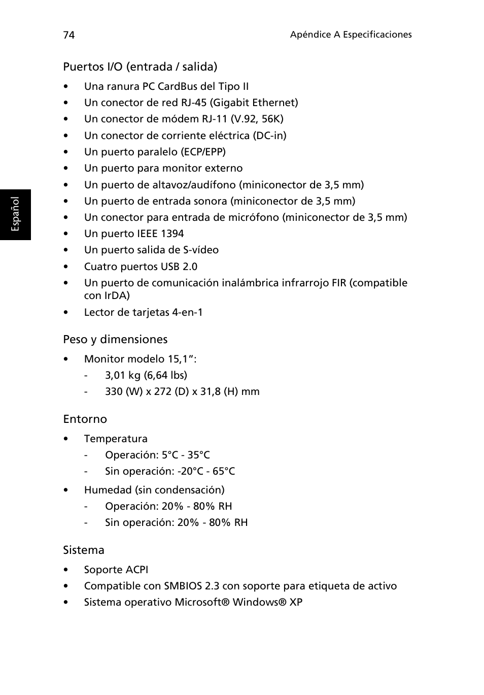 Acer Ferrari 3200 User Manual | Page 84 / 106