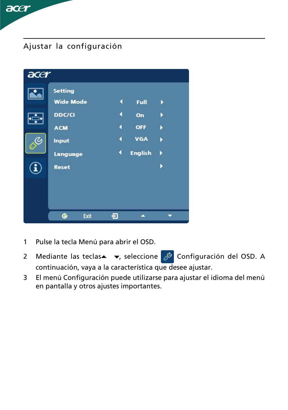 Acer H244H User Manual | Page 18 / 23
