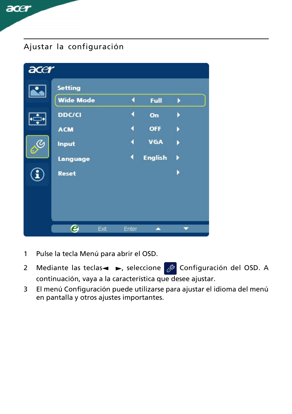 Acer A221HQ User Manual | Page 18 / 23