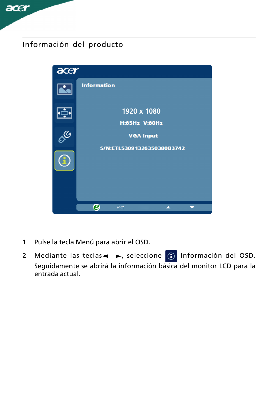 Acer A221HQ User Manual | Page 19 / 23