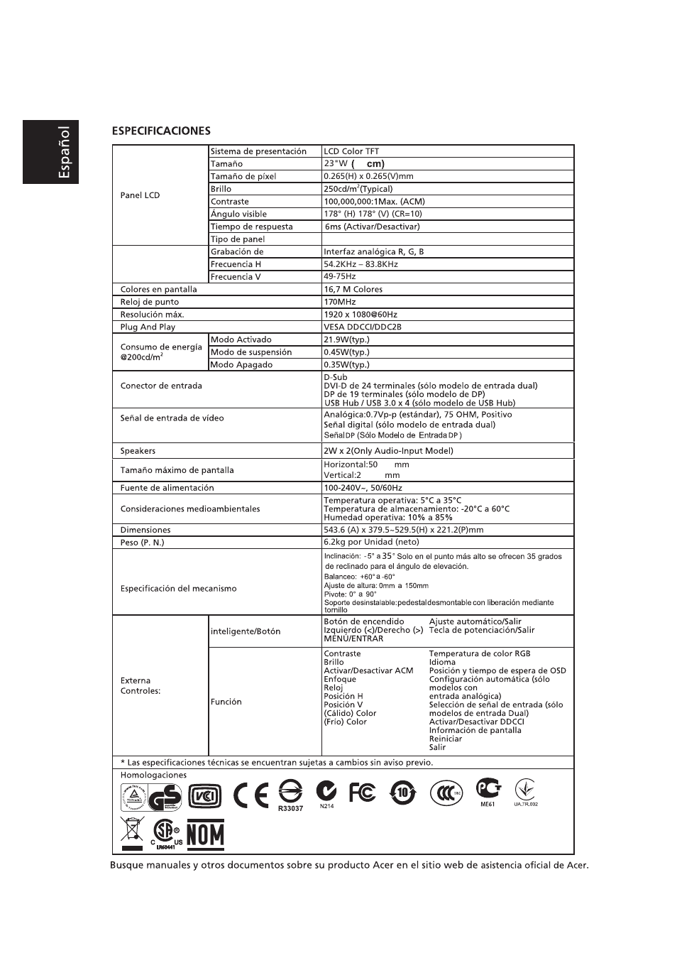 Acer B236HL User Manual | Page 4 / 4