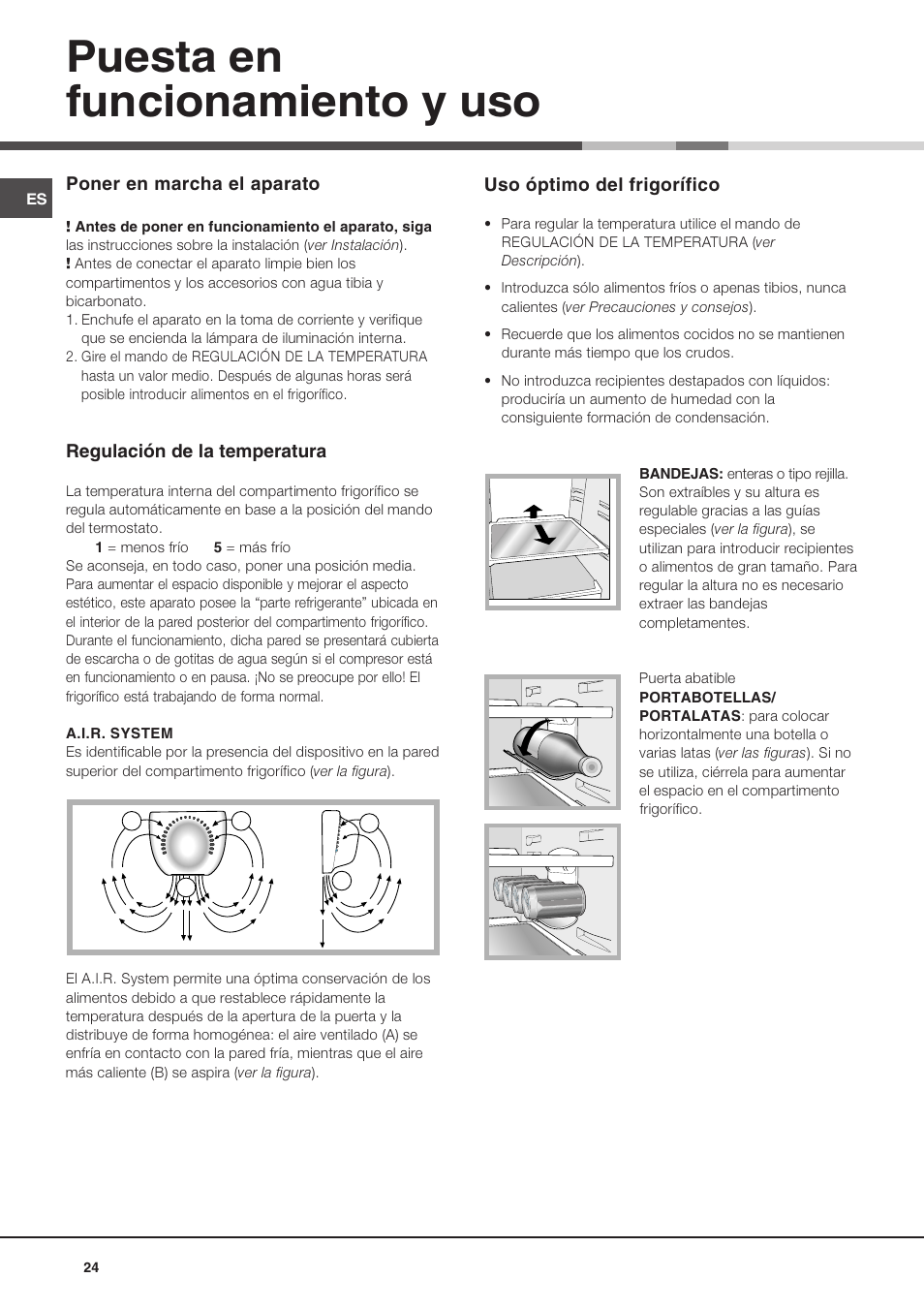 Puesta en funcionamiento y uso | Ariston BD 2930 HA User Manual | Page 24 / 40