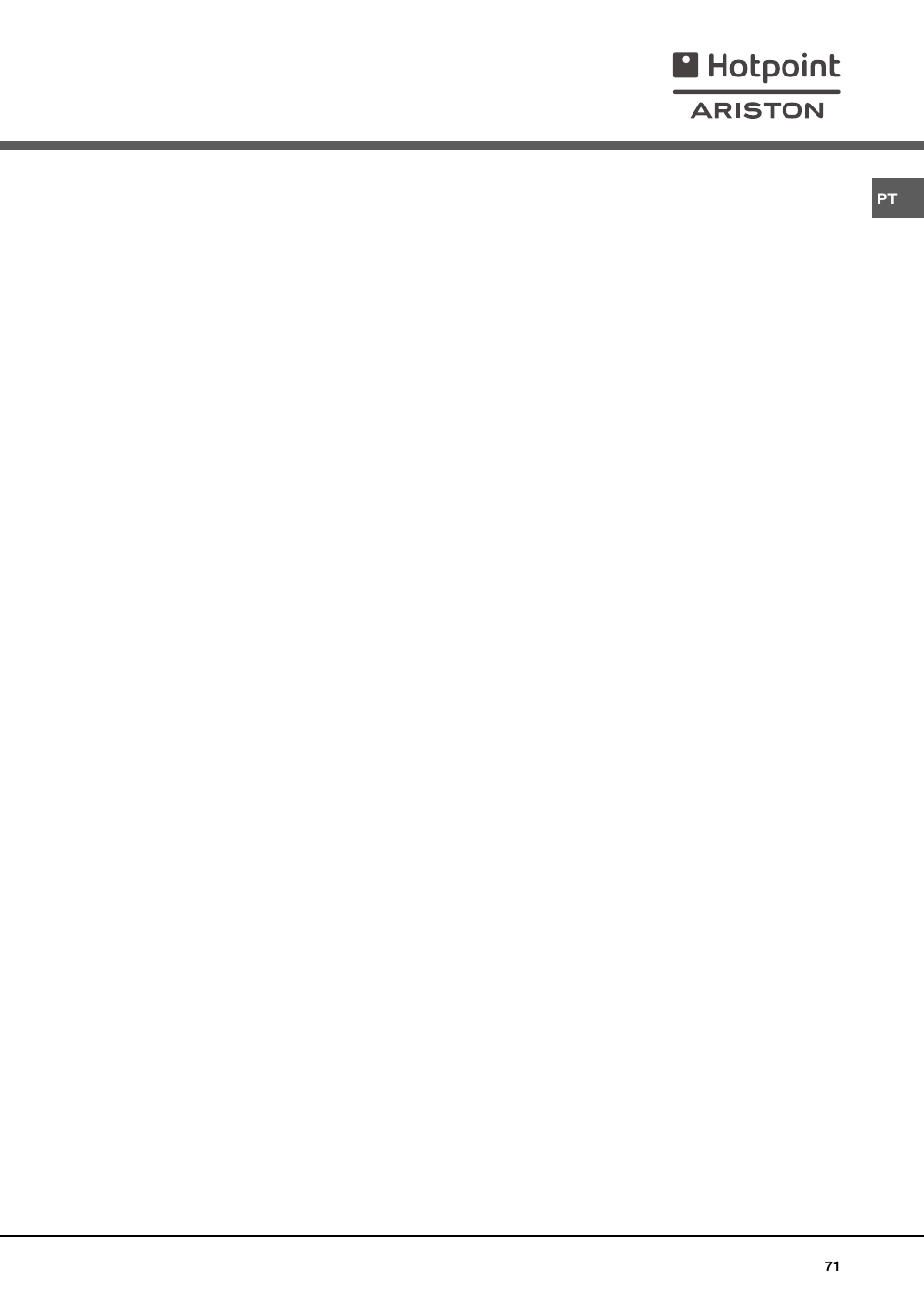 Ariston MBT 2012 HA User Manual | Page 71 / 72
