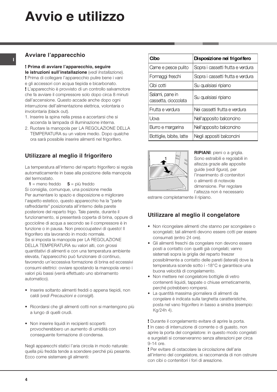 Avvio e utilizzo | Ariston MTM 1712 FF/HA User Manual | Page 4 / 72