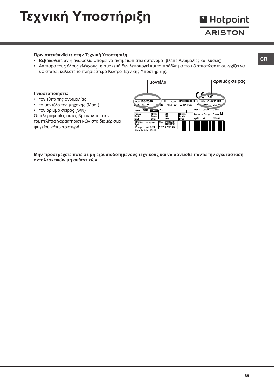 Фечнйкю хрпуфюсйоз, Мпнфэлп бсйимьт уейсьт | Ariston MTM 1712 FF/HA User Manual | Page 69 / 72