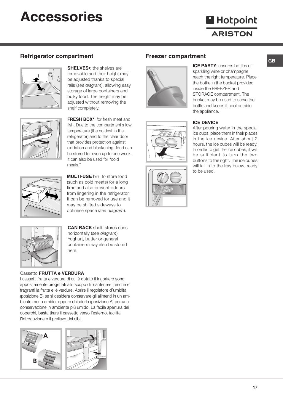 Accessories | Ariston MTP 1911 F/HA User Manual | Page 17 / 60