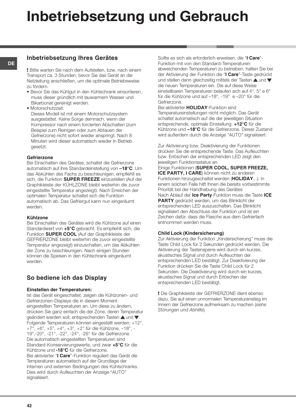 Inbetriebsetzung und gebrauch, Inbetriebsetzung ihres gerätes, So bediene ich das display | Ariston MTP 1911 F/HA User Manual | Page 42 / 60