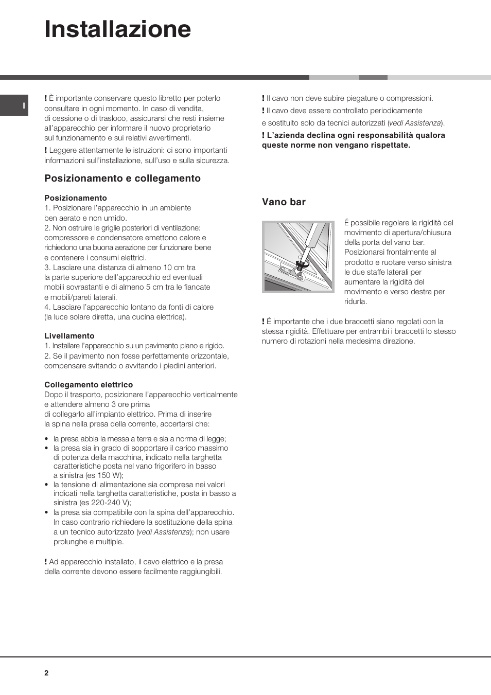 Installazione | Ariston MBZE 45 NF User Manual | Page 2 / 72