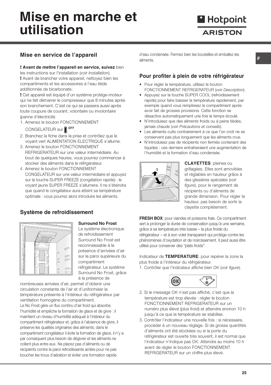 Mise en marche et utilisation | Ariston MBL 2011 User Manual | Page 25 / 52