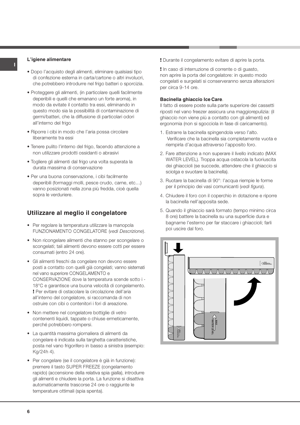 Utilizzare al meglio il congelatore | Ariston MBL 2011 User Manual | Page 6 / 52