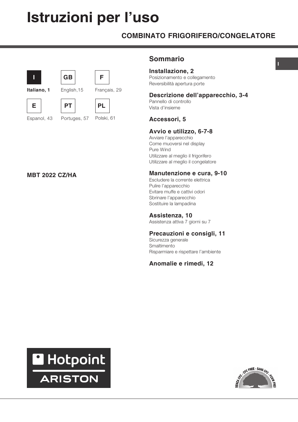Ariston MBT 2022 HA User Manual | 72 pages