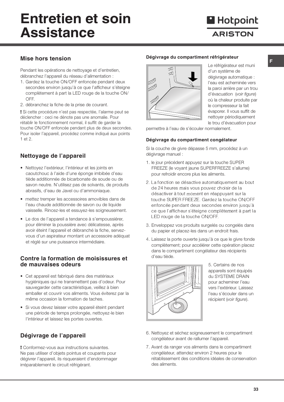 Entretien et soin assistance | Ariston MBT 2022 HA User Manual | Page 33 / 72