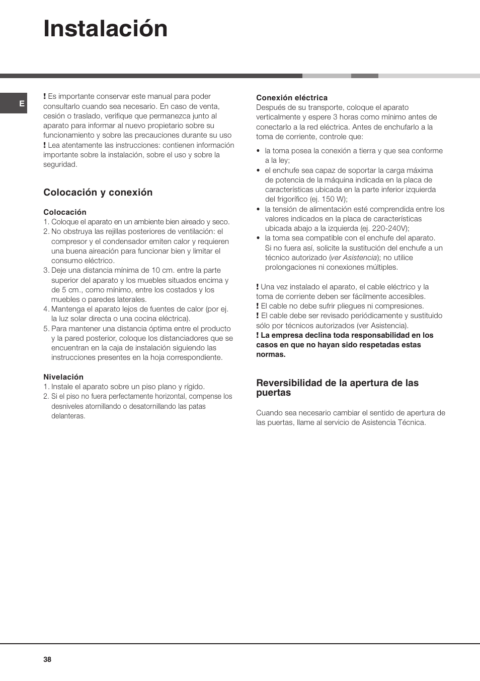 Instalación | Ariston MBT 2022 HA User Manual | Page 38 / 72