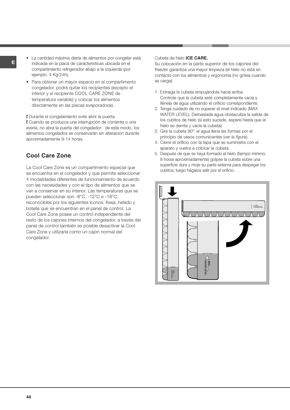 Cool care zone | Ariston MBT 2022 HA User Manual | Page 44 / 72