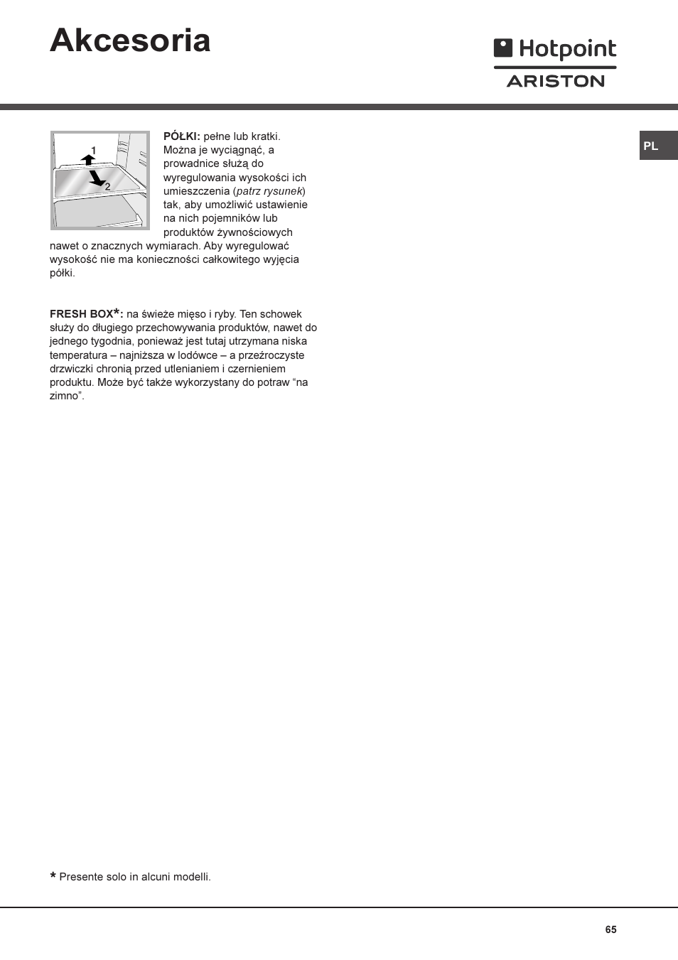 Akcesoria | Ariston MBT 2022 HA User Manual | Page 65 / 72