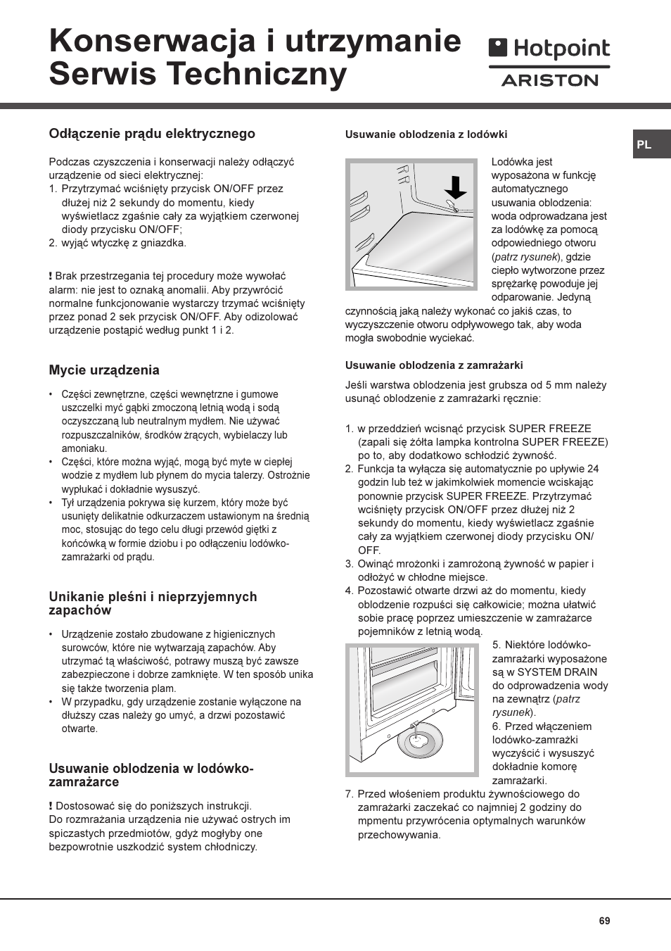 Konserwacja i utrzymanie serwis techniczny | Ariston MBT 2022 HA User Manual | Page 69 / 72