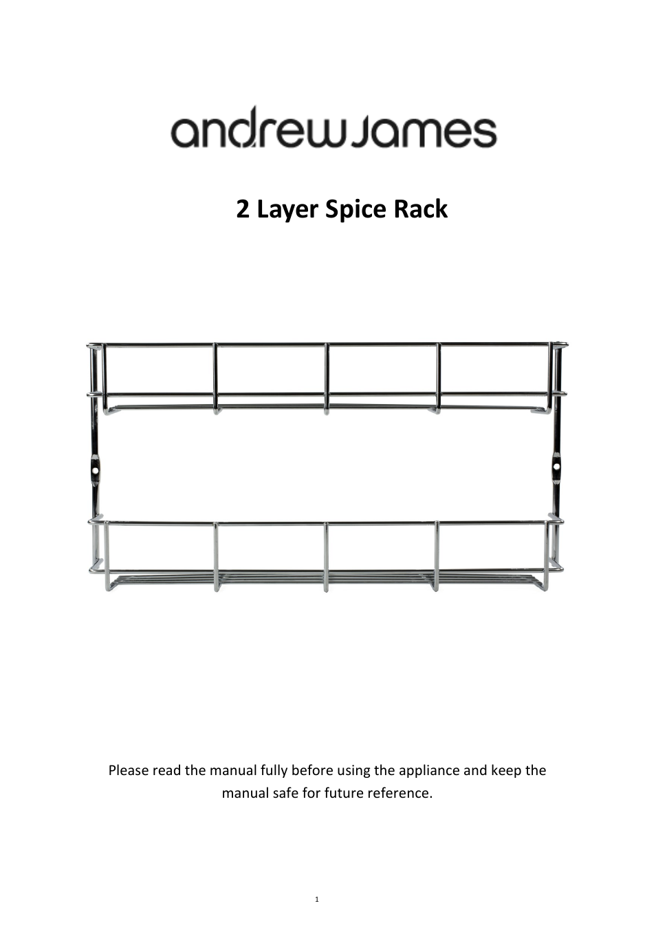 Andrew James AJ000073 2 Tier Spice Rack User Manual | 3 pages