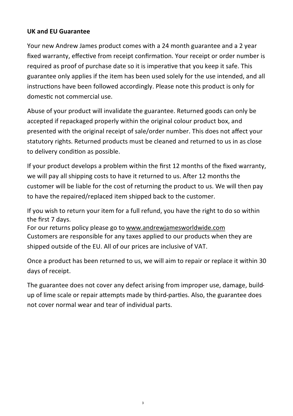 Andrew James AJ000070 5 Tier Spice Rack User Manual | Page 3 / 3