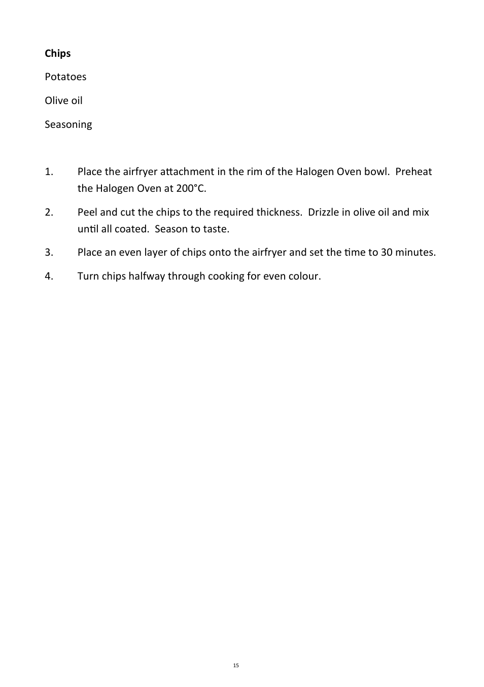 Andrew James AJ000401 Air Fryer for 12 Litre halogen Oven User Manual | Page 15 / 30