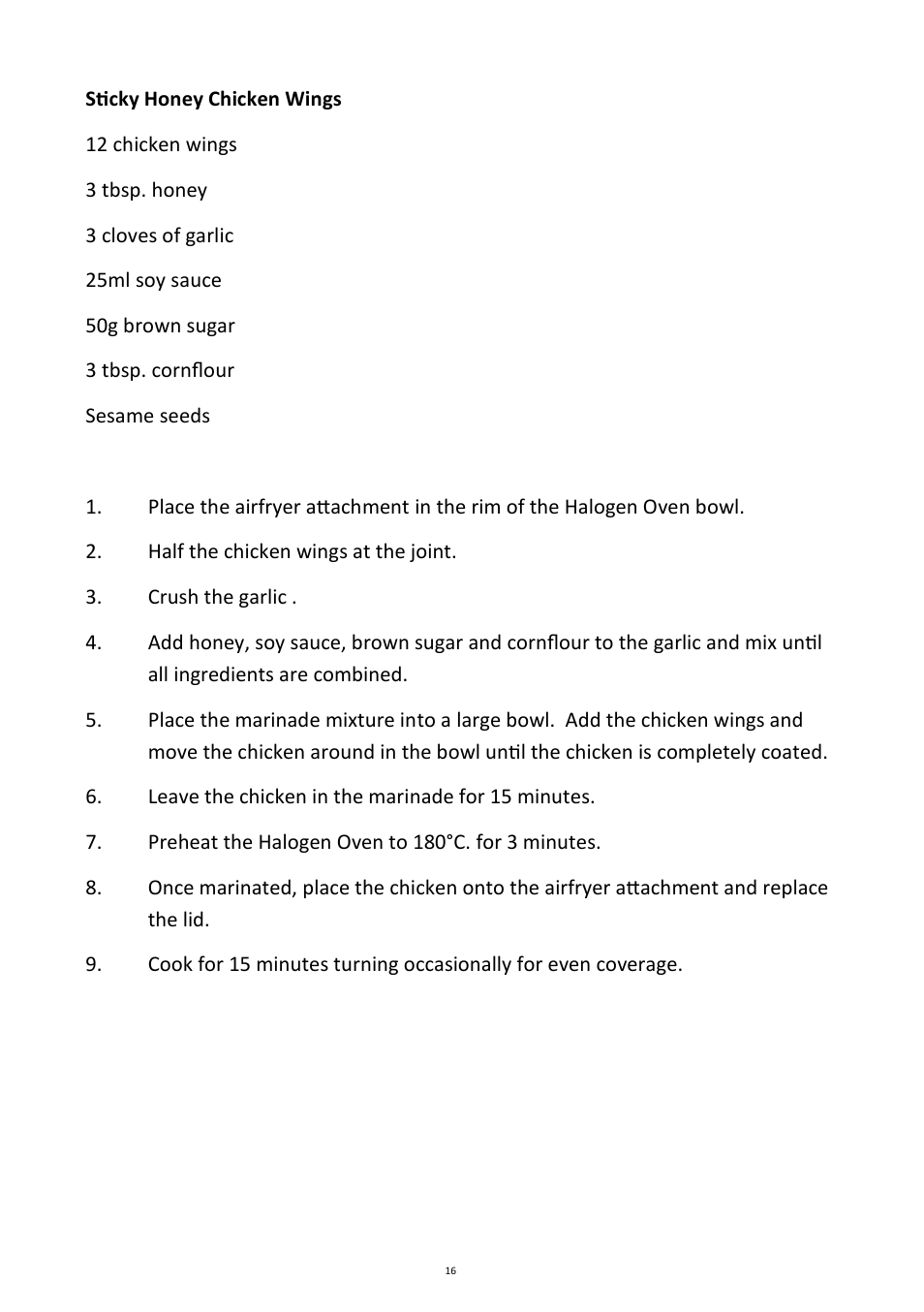 Andrew James AJ000401 Air Fryer for 12 Litre halogen Oven User Manual | Page 16 / 30