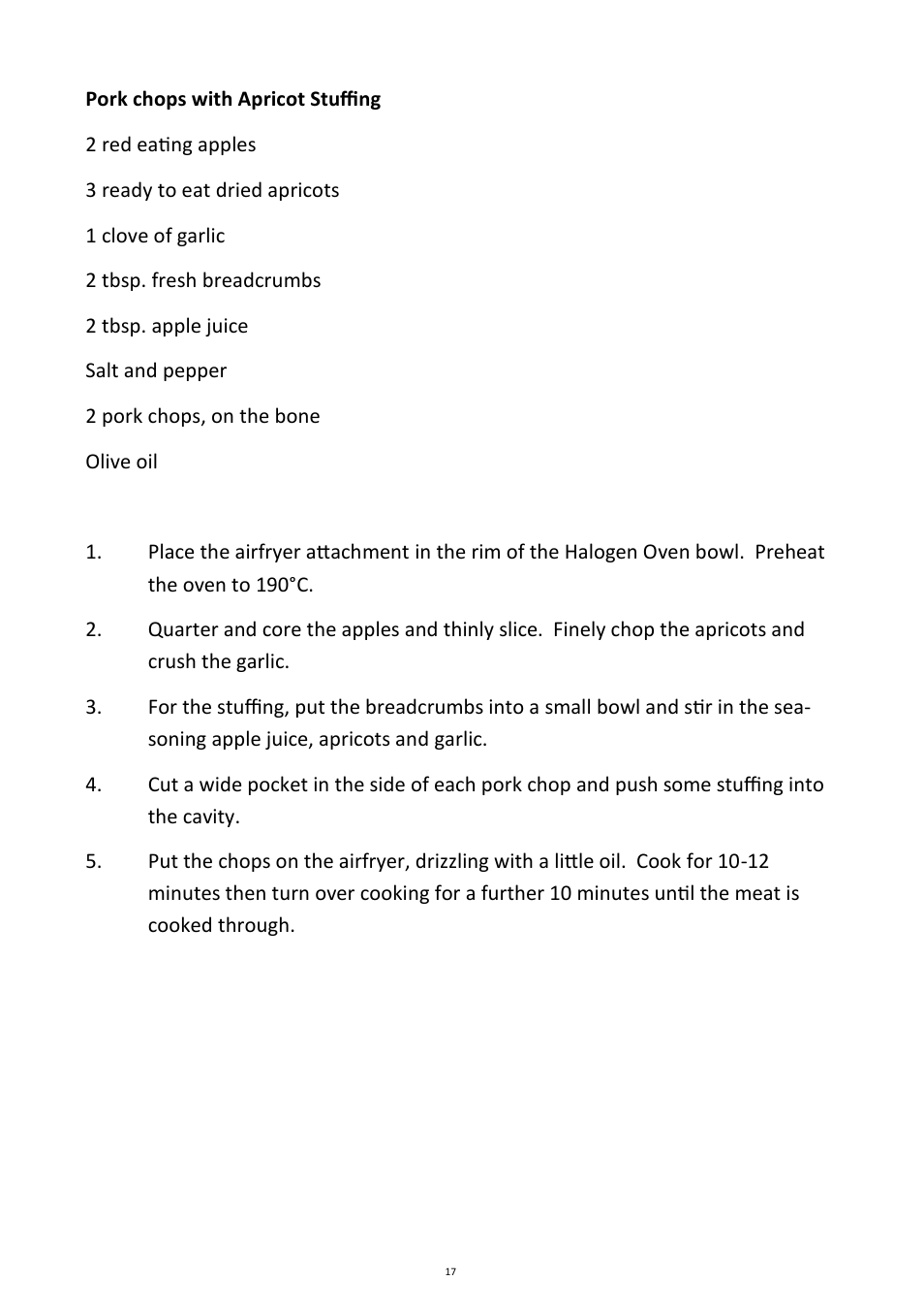 Andrew James AJ000401 Air Fryer for 12 Litre halogen Oven User Manual | Page 17 / 30