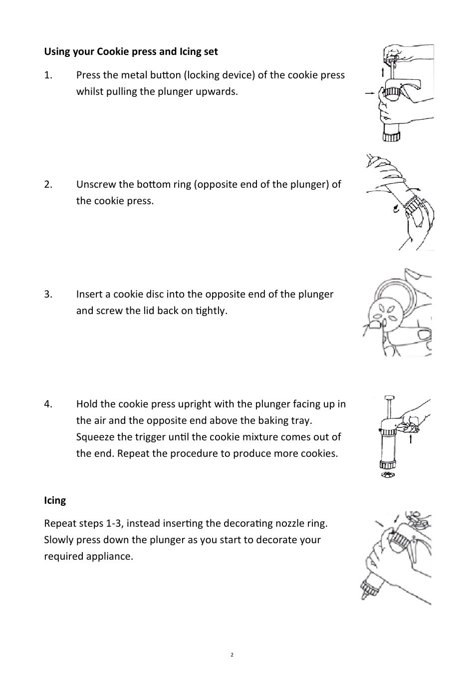 Andrew James AJ000412 Professional Cookie Press Set User Manual | Page 2 / 4