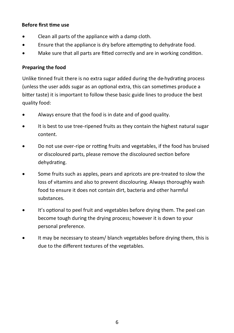 Andrew James AJ000350 Digital Food Dehydrator User Manual | Page 6 / 17