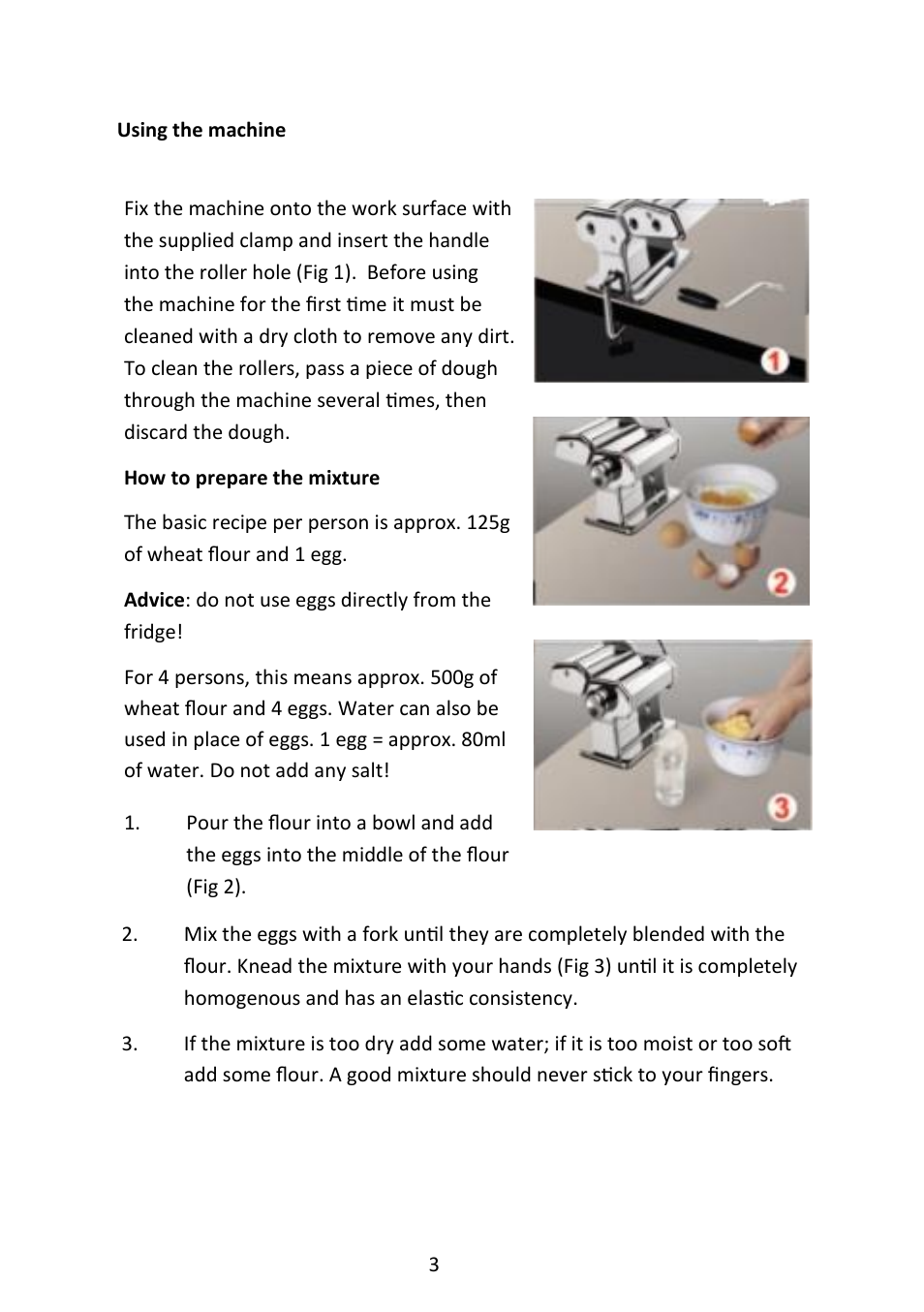 Andrew James AJ000135 Pasta Maker User Manual | Page 3 / 9