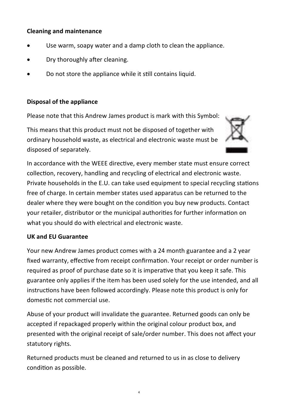 Andrew James AJ000064 5 Litre Airpot User Manual | Page 4 / 5