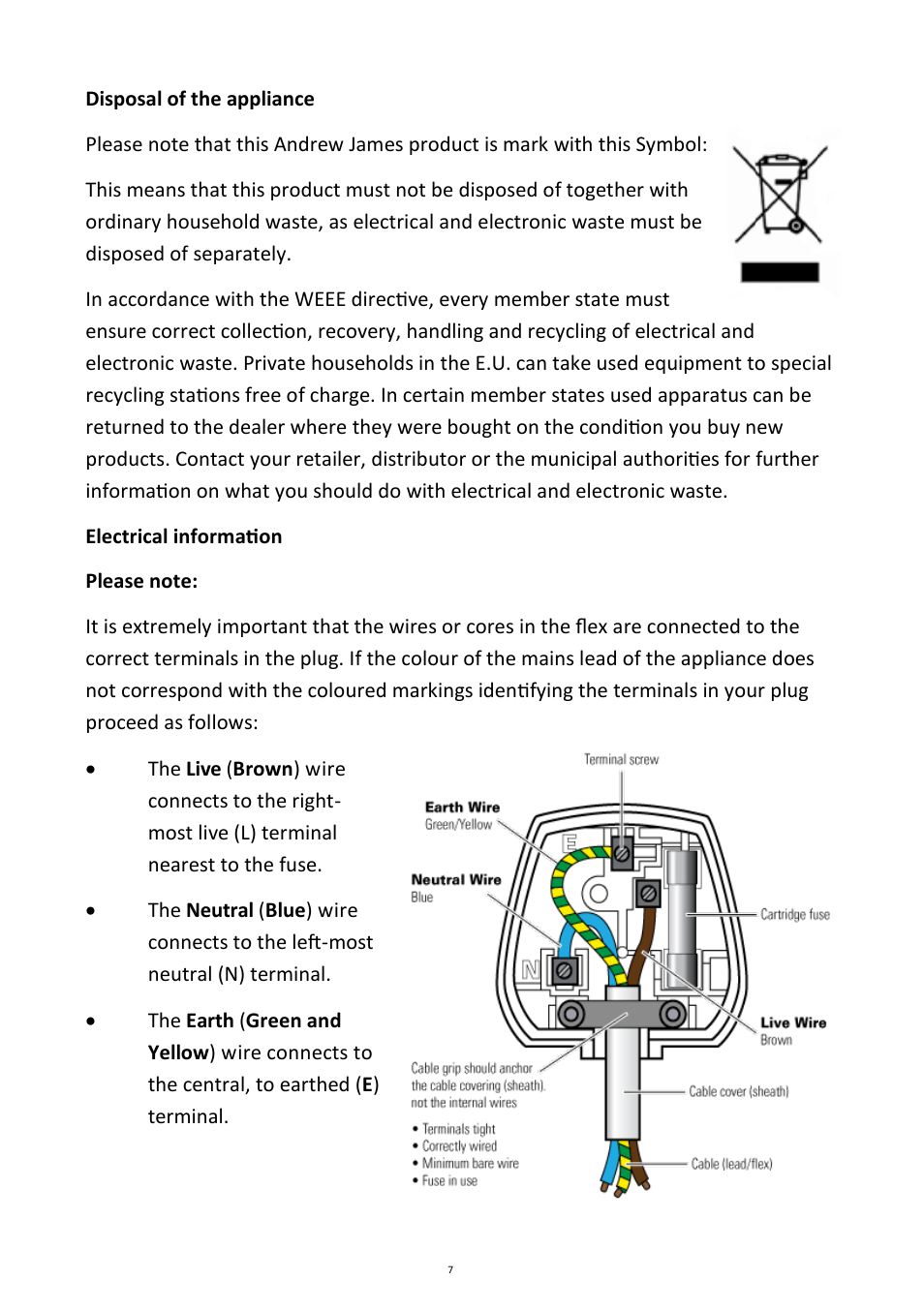 Andrew James AJ000026 Coffee Grinder User Manual | Page 7 / 8