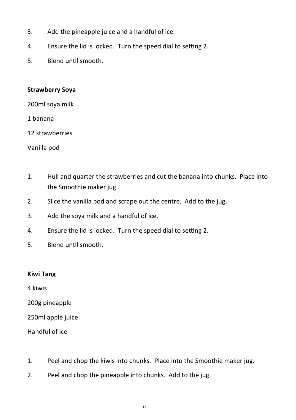 Andrew James AJ000213 Smoothie Maker User Manual | Page 12 / 20