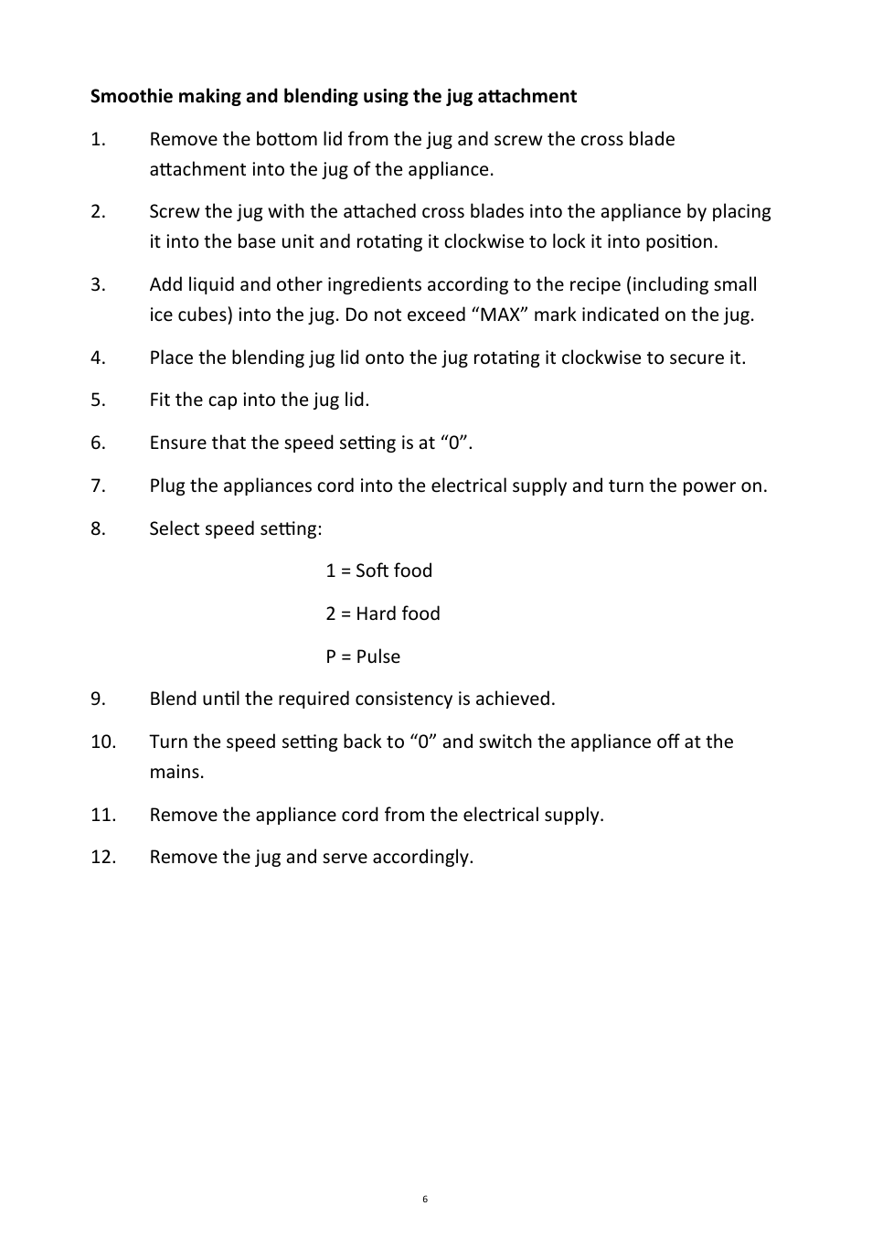 Andrew James AJ000213 Smoothie Maker User Manual | Page 6 / 20