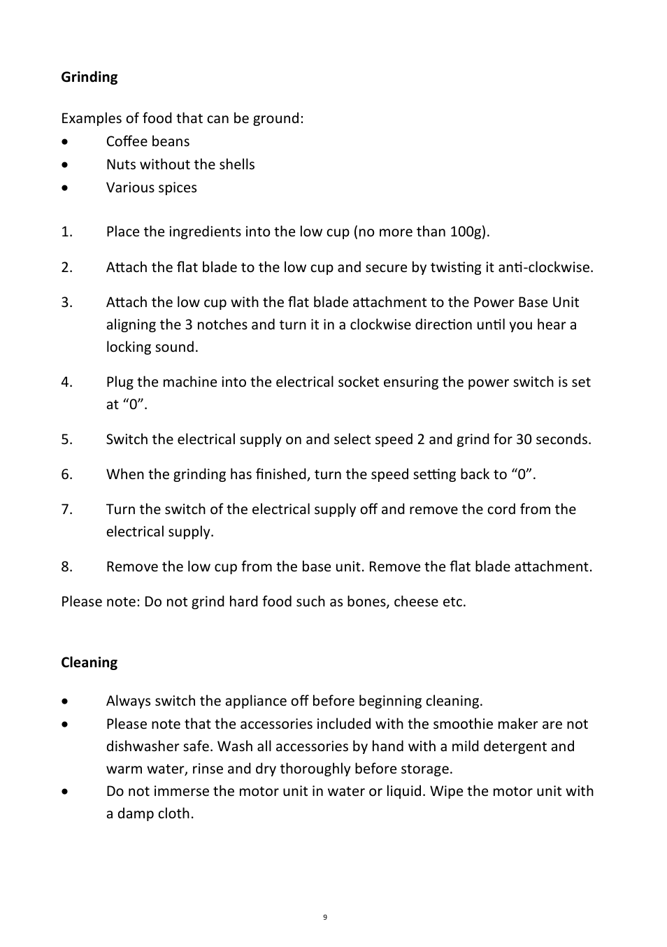 Andrew James AJ000213 Smoothie Maker User Manual | Page 9 / 20