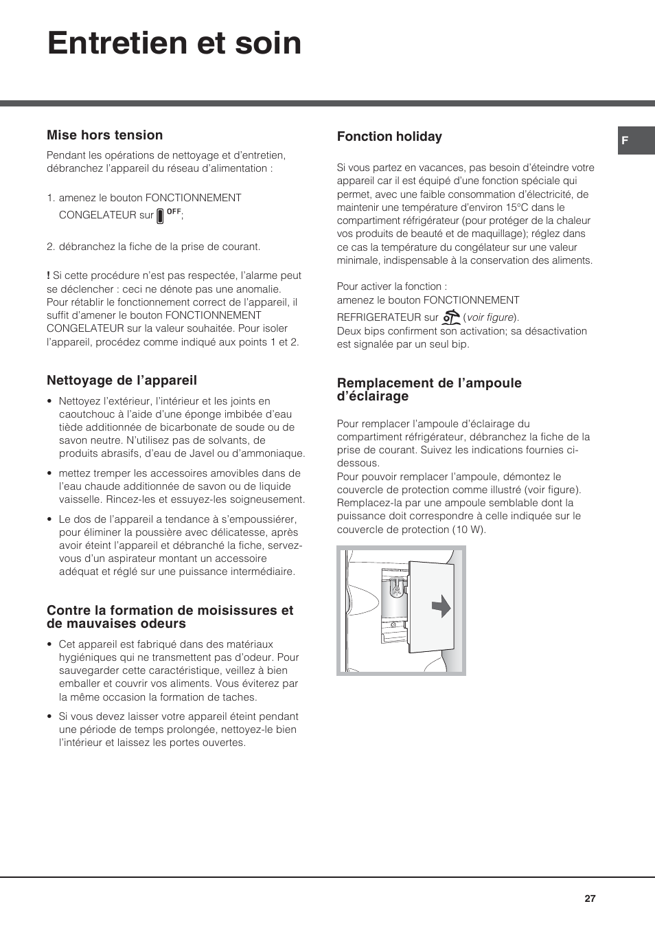 Entretien et soin | Ariston BMBL 2022 User Manual | Page 27 / 52