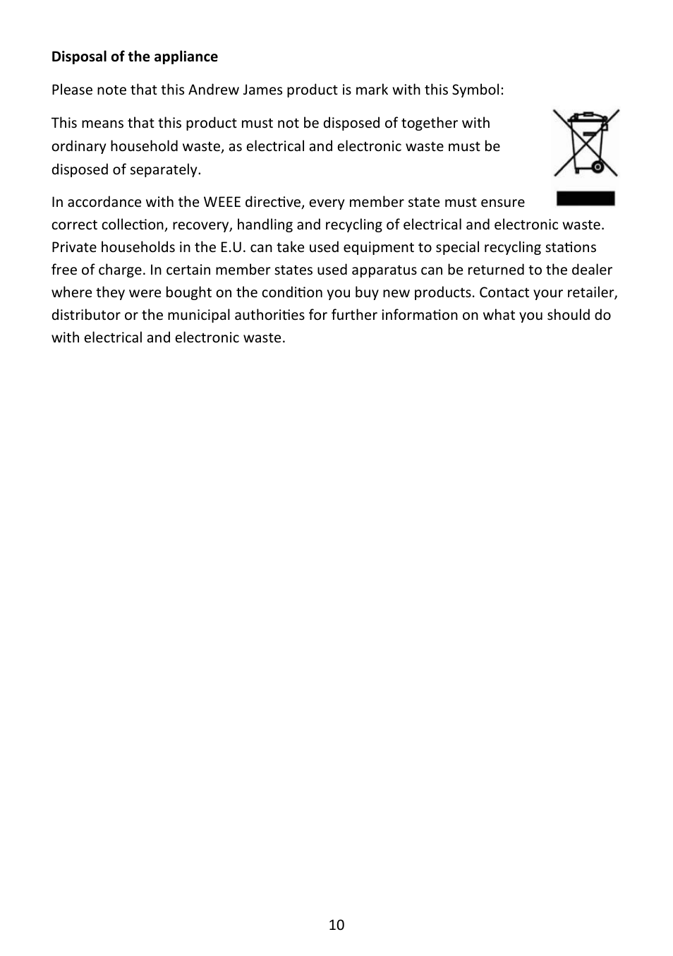 Andrew James AJ000145 Food Processor User Manual | Page 10 / 13