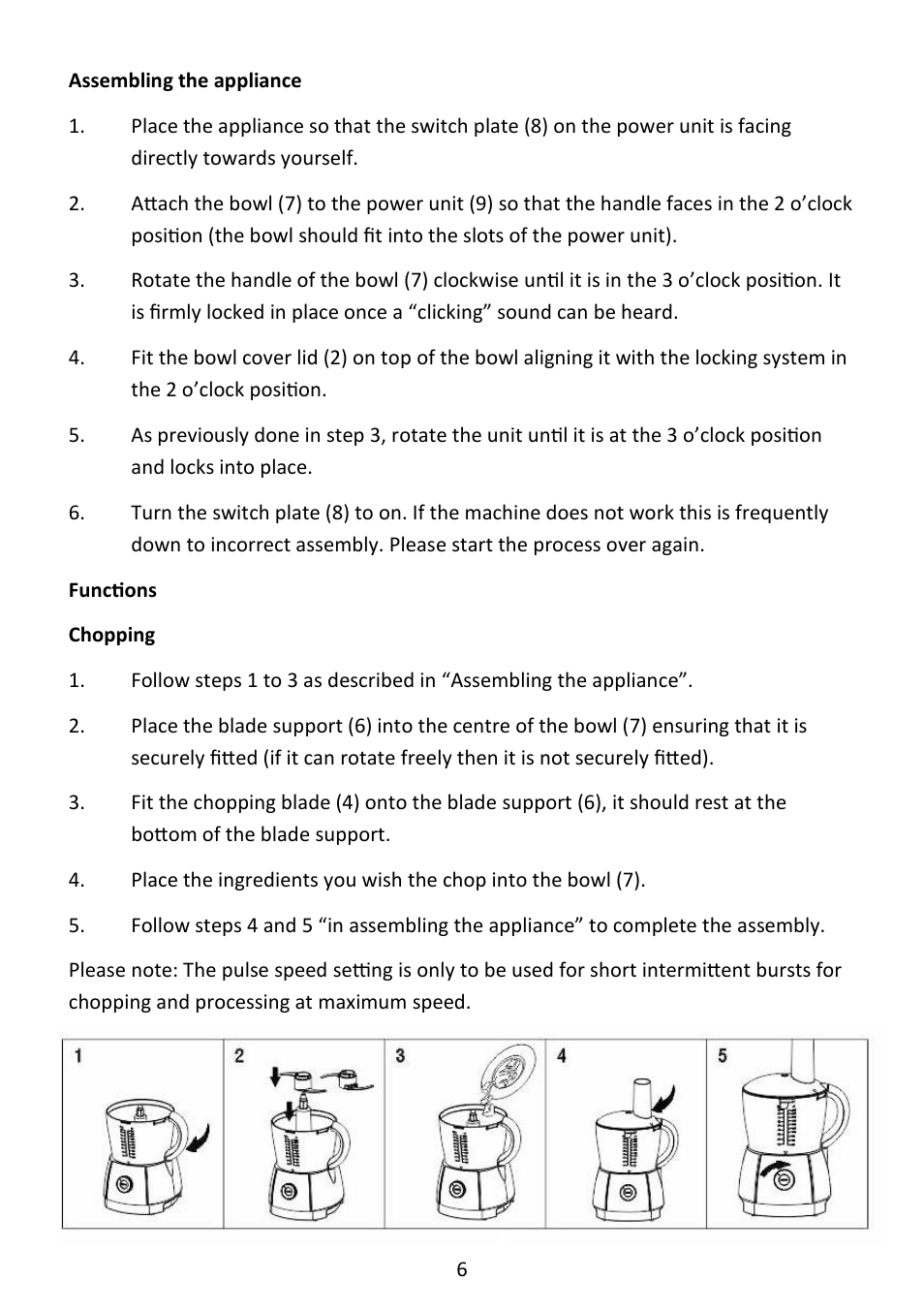 Andrew James AJ000145 Food Processor User Manual | Page 6 / 13