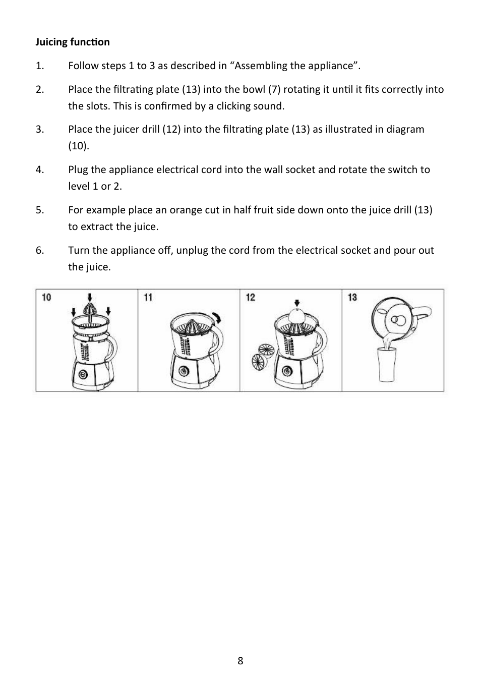 Andrew James AJ000145 Food Processor User Manual | Page 8 / 13