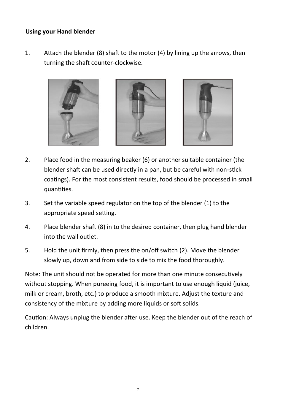 Andrew James AJ000022 Hand Blender User Manual | Page 7 / 13