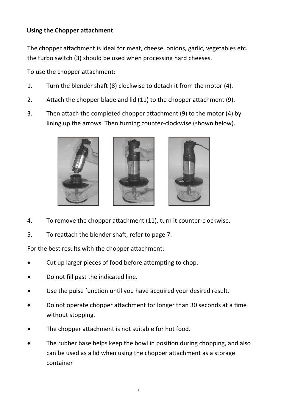 Andrew James AJ000022 Hand Blender User Manual | Page 8 / 13