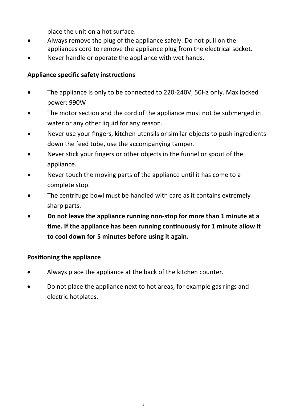 Andrew James AJ000055 Power Juicer User Manual | Page 4 / 16