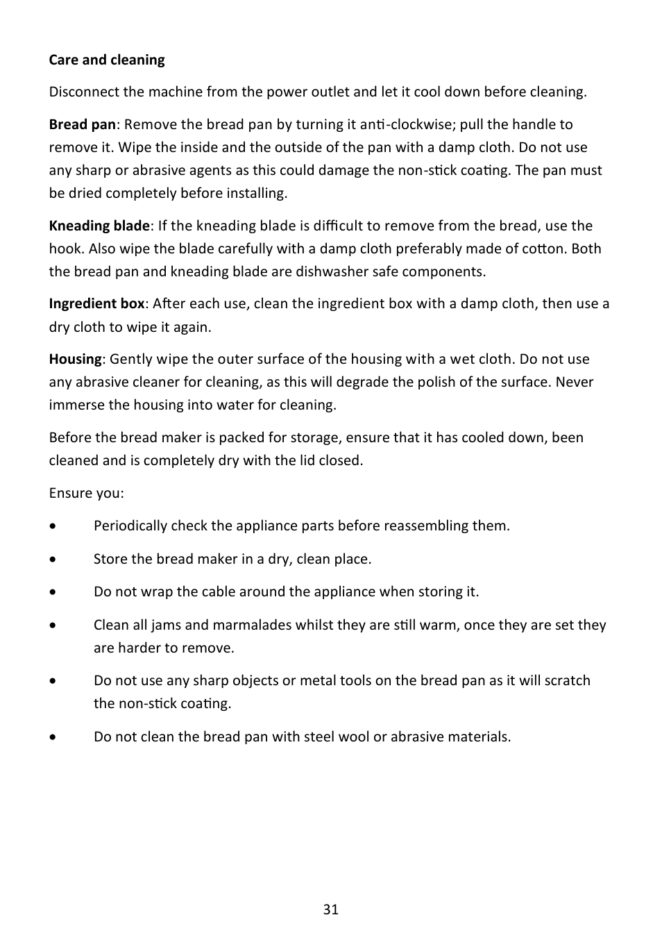 Andrew James AJ000573 Premium Bread Maker with Integrated Scales User Manual | Page 31 / 38