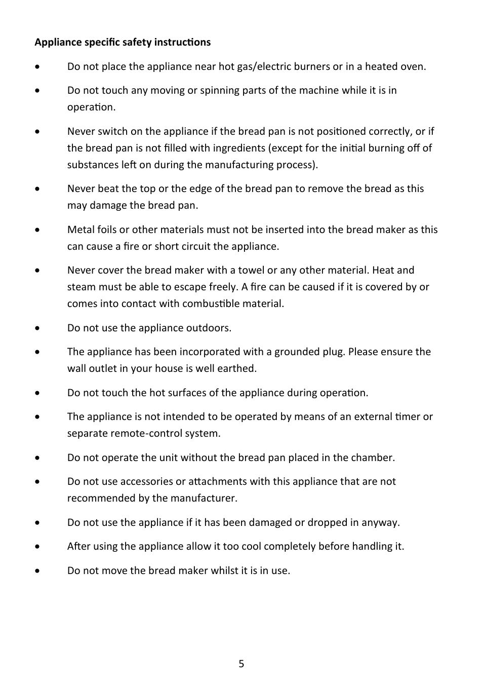 Andrew James AJ000573 Premium Bread Maker with Integrated Scales User Manual | Page 5 / 38