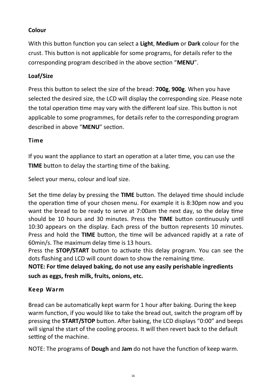 Andrew James AJ000088 Bread Maker User Manual | Page 16 / 32