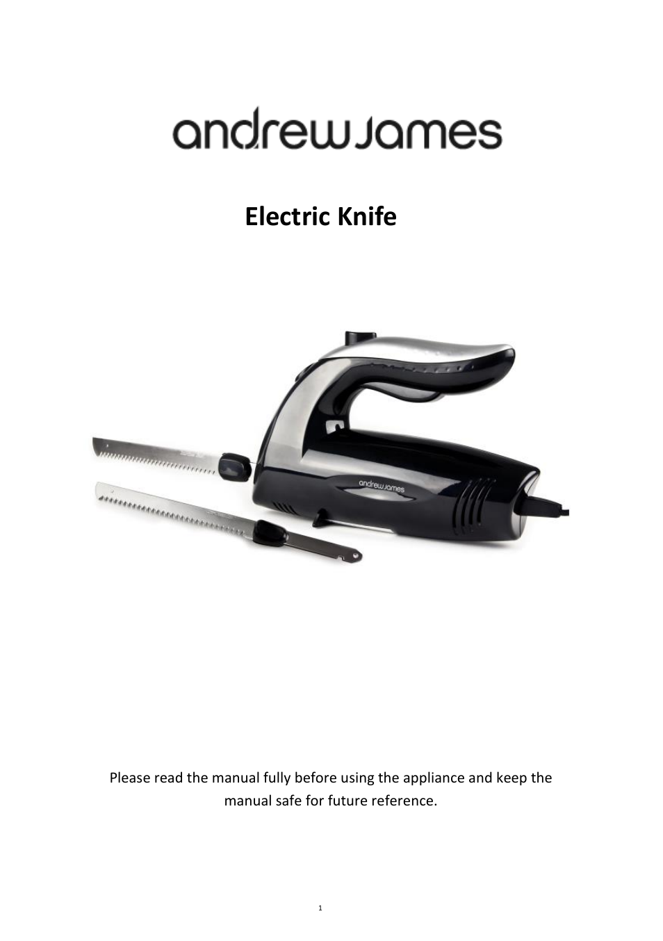 Andrew James AJ000260 Electric Carving Knife User Manual | 11 pages
